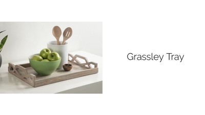 Grassley Whitewash Handcrafted Mango Wood Decorative Tray 19x13