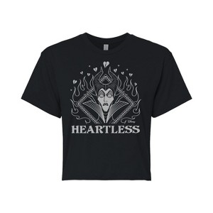 Women's - Disney Villains - Maleficent Heartless Cropped Graphic T-Shirt - 1 of 4