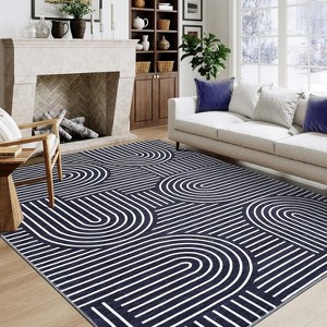 Rug for Hallways, Abstract Kitchen Runner Rugs Non Slip Bath Runners, Washable Runner Rug for Bedroom, Entryway Bathroom Laundry Dorm - 1 of 4