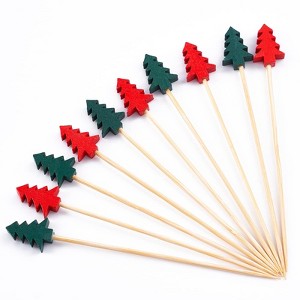 PartyWoo Cocktail Picks Christmas Tree 4.7 Inch 100 Count - 1 of 4