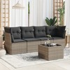 vidaXL Garden Sofa Set Grey PE Rattan Medium Modular Garden Sofa Set - 2 of 4