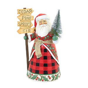Jim Shore 8.5 Inch It's Tree Time Country Living Santa Figurines - 1 of 3