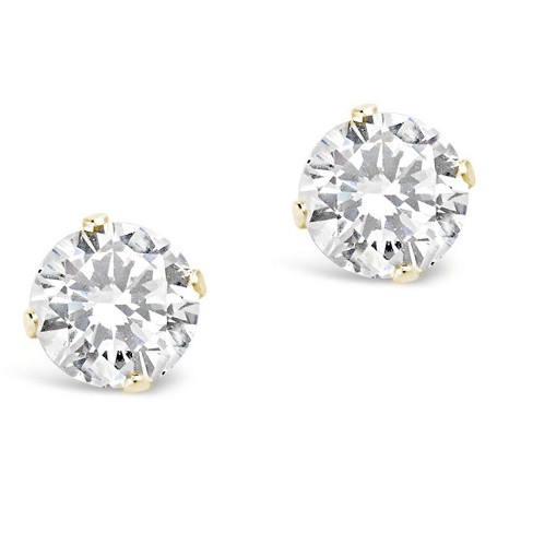 Shine By Sterling Forever Sterling Silver Cz Stud Earrings : Target