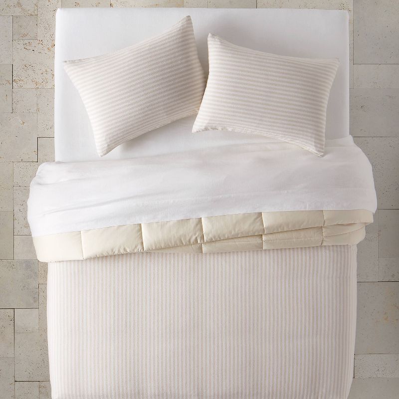 Heavyweight Linen Blend Stripe Comforter & Sham Set - Casaluna™, 3 of 15