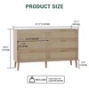 Rattan Dresser for Bedroom, Natural Dresser with Gold Metal Handles - 3 of 4