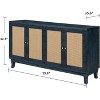 Rattan Sideboard Buffet Cabinet with 4 Rattan Doors, Adjustable Shelves, Storage Modern Storage Cabinet, Cupboard Console Table - 3 of 4