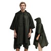 LakeForest"Unisex 3-in-1 Waterproof Hooded Rain Poncho with Pocket, Sleeves & Brim for Hiking & Emergencies"black - 3 of 4