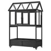 YOOCOZZ Wood Patio Portable Cold Frame with Openable Roof and Storage Box, having Movable Wheels - 4 of 4