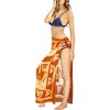 LA LEELA Women's Summer Beach Wrap Bikini Wraps Sarong Swimwear Cover up Skirt Bathing suit Swimsuit Pareo Coverups for Women One Size Orange,Abstract - 2 of 4