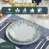 Trendables Plastic Dinnerware Set Blue Rose Design Party Plate with Gold Rim Dessert Plate & Heavy Duty Plastic Plate - image 2 of 4