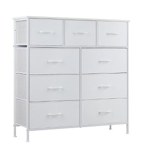FURNIinspire Utility Storage Cabinets 9 Drawer Multi-Functional Tall Dresser Ideal for Organization in Kids Rooms and Beyond, White, 39.3"*11.8"*39.9" - 1 of 4