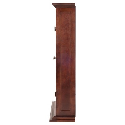 Walnut Glass Door Traditional Media Cabinet