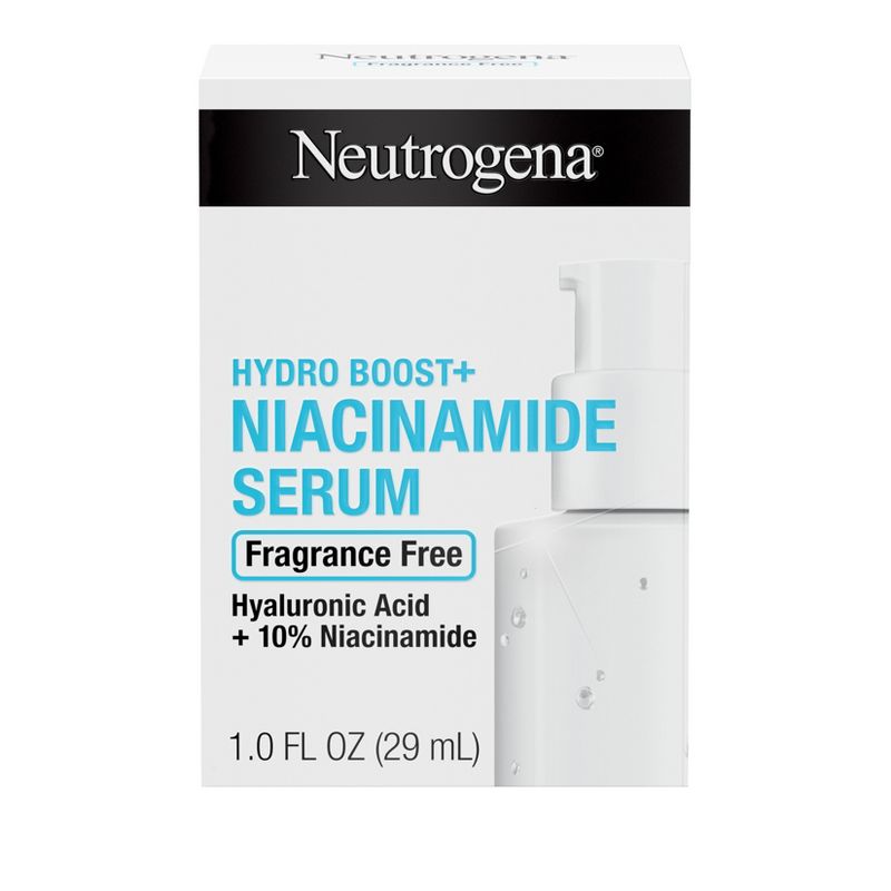 Neutrogena Hydro Boost+ Niacinamide Hydrating Face Serum With Vitamin B3 &#38; Hyaluronic Acid  - Fragrance Free - 1 fl oz, 1 of 16