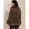 INSPIRE CHIC Women's Faux Fur Winter Lapel Shaggy Warm Fluffy Jacket with Pockets - 4 of 4