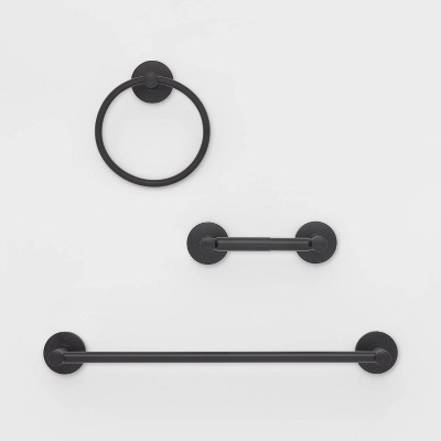 3pc Bath Hardware Set Black - Threshold™