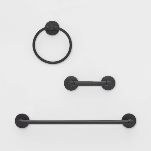 3pc Bath Hardware Set Black - Threshold™ : Target