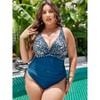 Womens Plus Size One Piece Swimsuits Leopard Print Side Ruched Swimsuits Plus Size Bathing Suits Summer 2025 Fashion Swimwear - 3 of 4