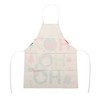 Unique Bargains Christmas Aprons Christmas Celebration in English Santa Claus Bell Linen Red Green Beige White 21.65"x26.77" 1 Pcs - 4 of 4