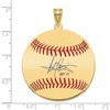 Black Bow Jewelry 14K Gold Plated Harold Baines Signature LG Enamel Baseball Pendant - 4 of 4