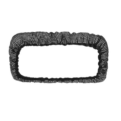 Unique Bargains Bling Faux Crystal Car Inner Rear View Mirror Cover Silver Tone 8.07"x1.57" 1 Pc