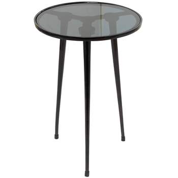 Contemporary Metal and Glass Accent Table with Tripod Base - Olivia & May