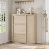 Acekool Shoe Storage Cabinet with Flip Drawers and Side Door, Hidden Organizer Shoe Rack, Natural Wood - 2 of 4