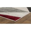 Home Mart Goods Red Silver Grey Geometric Triangles Hand-Carved Soft Living Room Area Rug - 3 of 4