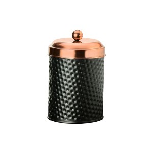 Amici Home Ashby Small Metal Canister - 24 Oz Airtight Food Storage Jar with Hammered Finish & Sealed Lid, Kitchen Counter Organizer - (4" x 6") - 1 of 4