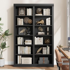 GustoWave 74.5" Tall Bookshelf with Double Storage, 6-Tier Double Wide Bookshelves, Wide Freestanding Bookcases for Livingroom Office Library - 1 of 4