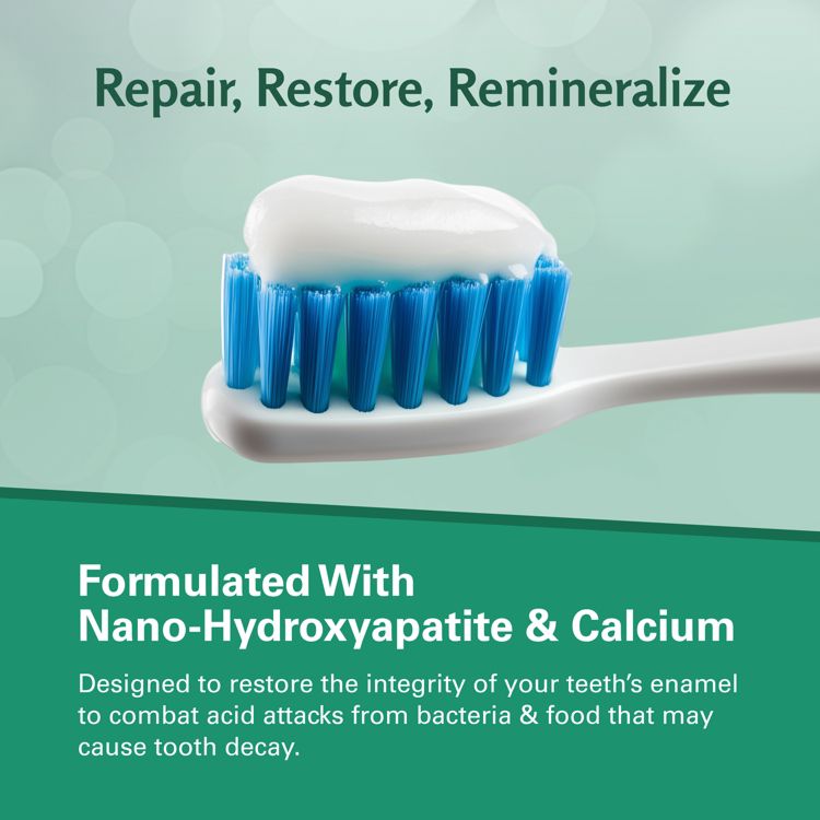 Nano Hydroxyapatite Flouride-Free Whitening Toothpaste + Calcium, Non-GMO, Vegan, Paraben Free, Mint Toothpaste, M3, 4.23 oz, 3 of 6