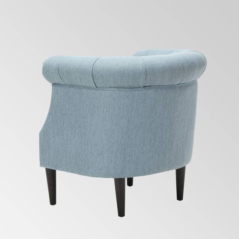 2pc Beihoffer Petite Tufted Chair and Ottoman Set Light Blue - Christopher Knight Home, 4 of 9