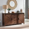 SinCiDo Farmhouse 60"Dressing Table with Sliding Barn Door and 4 Drawers,Drawer Cabinet Living Room,Bedroom,Coffee Bar - 2 of 4