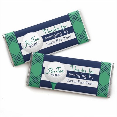 Big Dot of Happiness Par-Tee Time - Golf - Birthday or Retirement Party Candy Bar Wrappers Party Favors - Set of 24