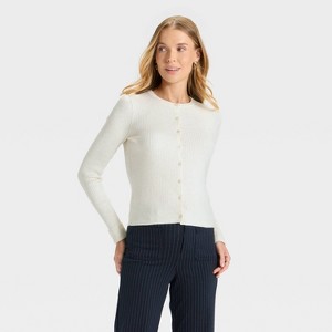 Women's Ribbed Cuff Cardigan - A New Day™ - 1 of 3