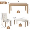 6-Piece Modern Dining Table Set with Rectangular Table, 4 Upholstered Chairs and Bench, Wood Frame for Kitchen or Dining Room-Tanpinhause - 4 of 4