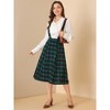 INSPIRE CHIC Women's Vintage Plaid A-Line Tartan Suspender Midi Skirt - 2 of 4
