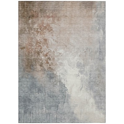 HomeRoots 5' X 8' Rust And Gray Abstract Washable Indoor Outdoor Area Rug