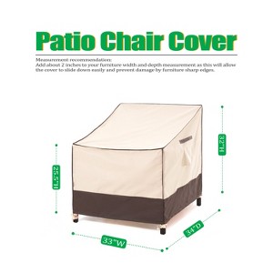 F&J Outdoors Premium Waterproof Outdoor Patio Chair Covers - Beige+Coffee - 2 Packs - 1 of 4