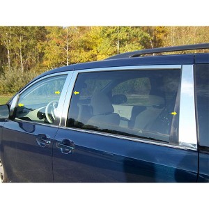 QAA is Compatible with 2011-2020 Toyota Sienna 8 Piece Stainless Pillar Post Trim, Includes Front Mirror Piece PP11152 - 1 of 1