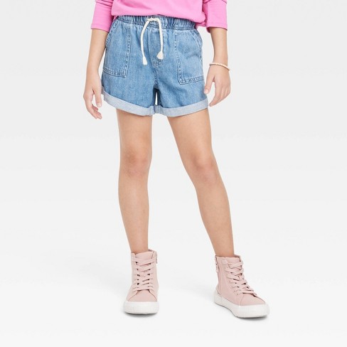 Teen High Rise Denim Shorts with Washwell