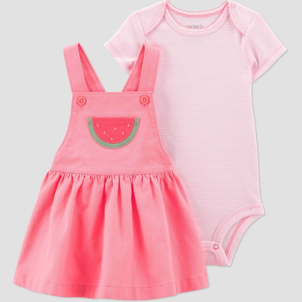Carter's Just One You® Baby Girls' Watermelon Skirtall - Pink 3M: Cotton Bodysuit & Skirtall Set