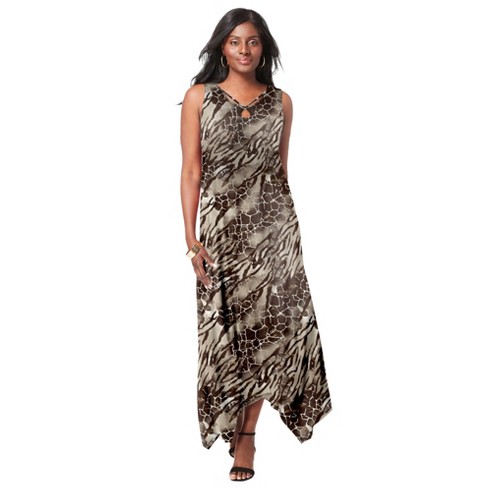 Plus size clearance maxi handkerchief dress