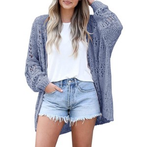 Imily Bela Women's Bohemian Style Cardigan Sweater, Loose Crochet Cardigan Jacket - 1 of 4