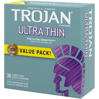 Trojan Ultra Thin for Ultra- Sensitivity Lubricated Condoms - 36ct
