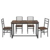KTMBDW Bar Table with Stools Set of 5, Industrial 5 Piece Counter Height Small Dining Sofa Table and Chairs Set of 5 - 4 of 4