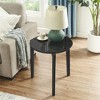 COWLOWN White Contemporary Round Living Room Table,  Accent Table with Sturdy Wooden Tripod Base, Space-Saving - 2 of 4