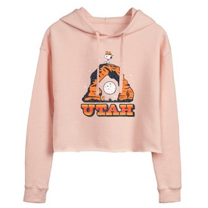 Women's - Peanuts - Beagle Scout Utah Cropped Graphic Hoodie - 1 of 3