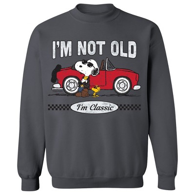 Collections Etc Peanuts I'm Not Old I'm Class Crewneck Sweatshirt X-Large Gender Neutral Charcoal