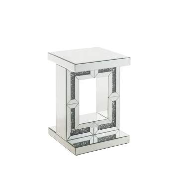 16" Noralie Accent Table Mirrored/Faux Diamonds - Acme Furniture