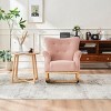 High Back Velvet Nursery Rocking Chair,Deep Padded Armchair for Baby Room Living Room,Modern Comfortable Lounge-Baofuwish - 2 of 4